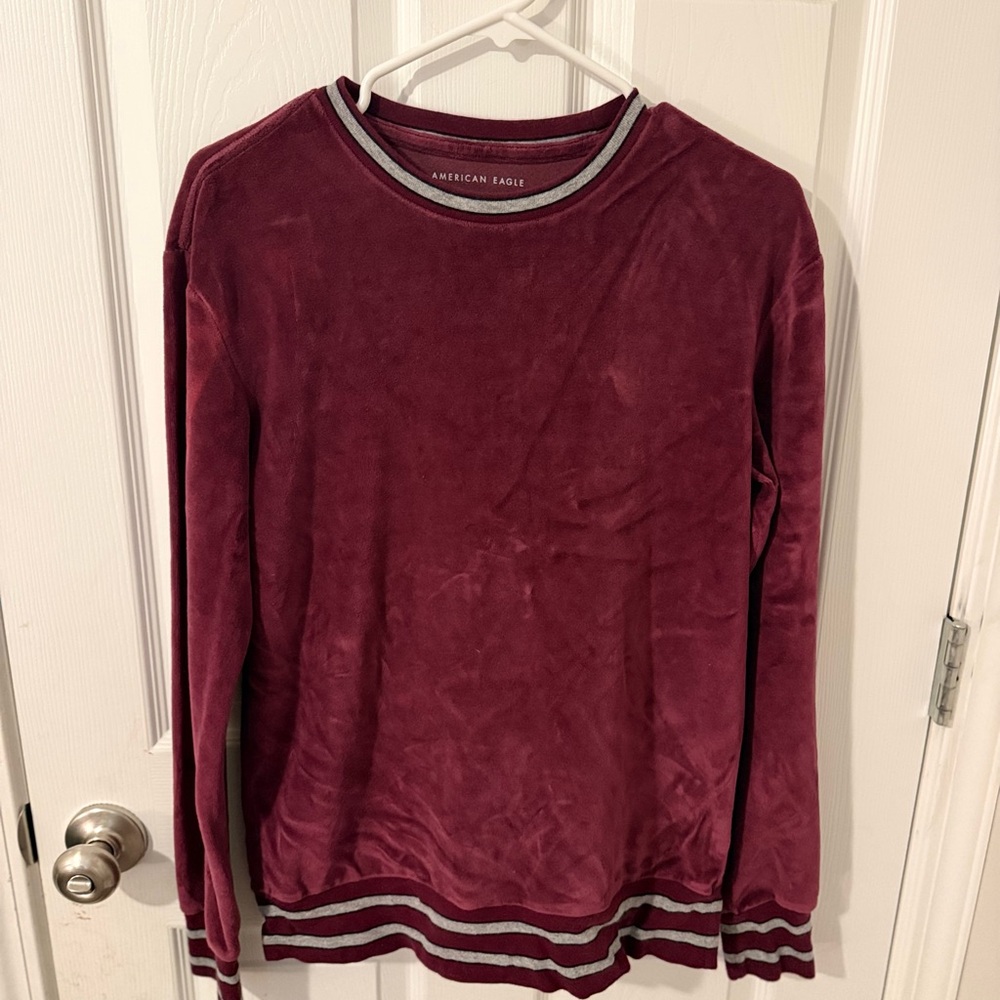 American Eagle Outfitters Burgundy Velvet Top